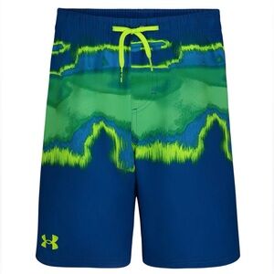 Youth Boys Under Armour Volley Adjustable Drawstring Swim Trunks, S(8) NEW